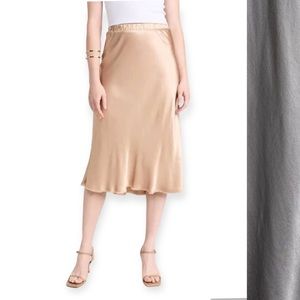 NATION LTD Silver Gray Mabel Bias Satin Midi Skirt Size S NWT Luxury Minimalist